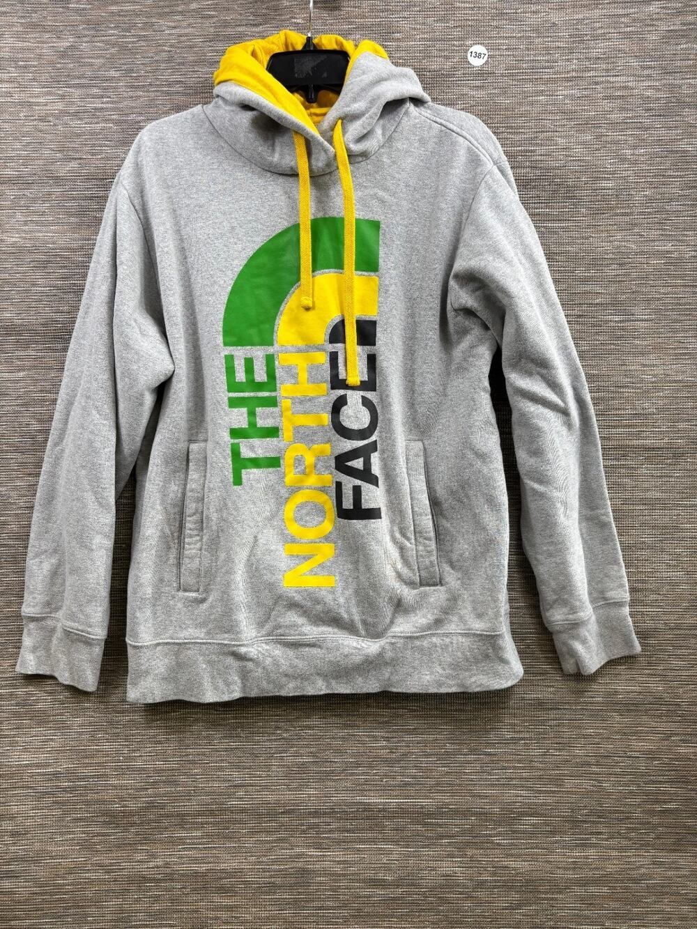 Vintage 2000s Y2K The North Face Graphic Hoodie Sweatshirt Gray Pullover L *READ